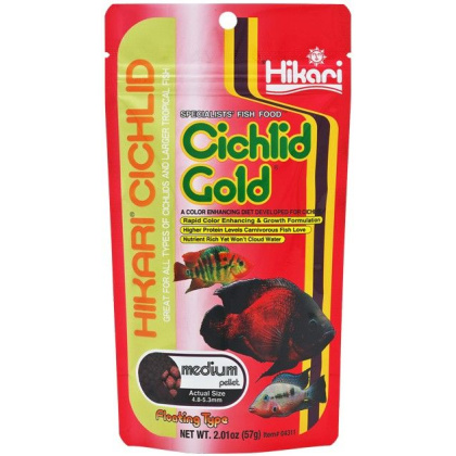 Hikari Cichlid Gold Color Enhancing Fish Food - Medium Pellet